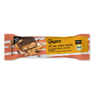 Veganz Čokoládová tyčinka s arašidmi a karamelom BIO 50 g